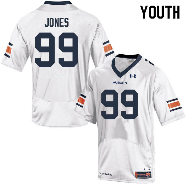 Youth Auburn Tigers #99 Jayson Jones White 2022 College Stitched Football Jersey